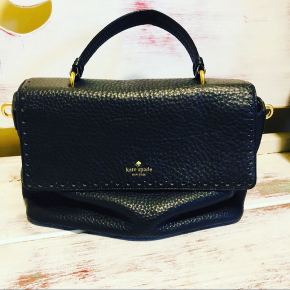 Kate Spade Pebble Leather Black Satchel Top Handle